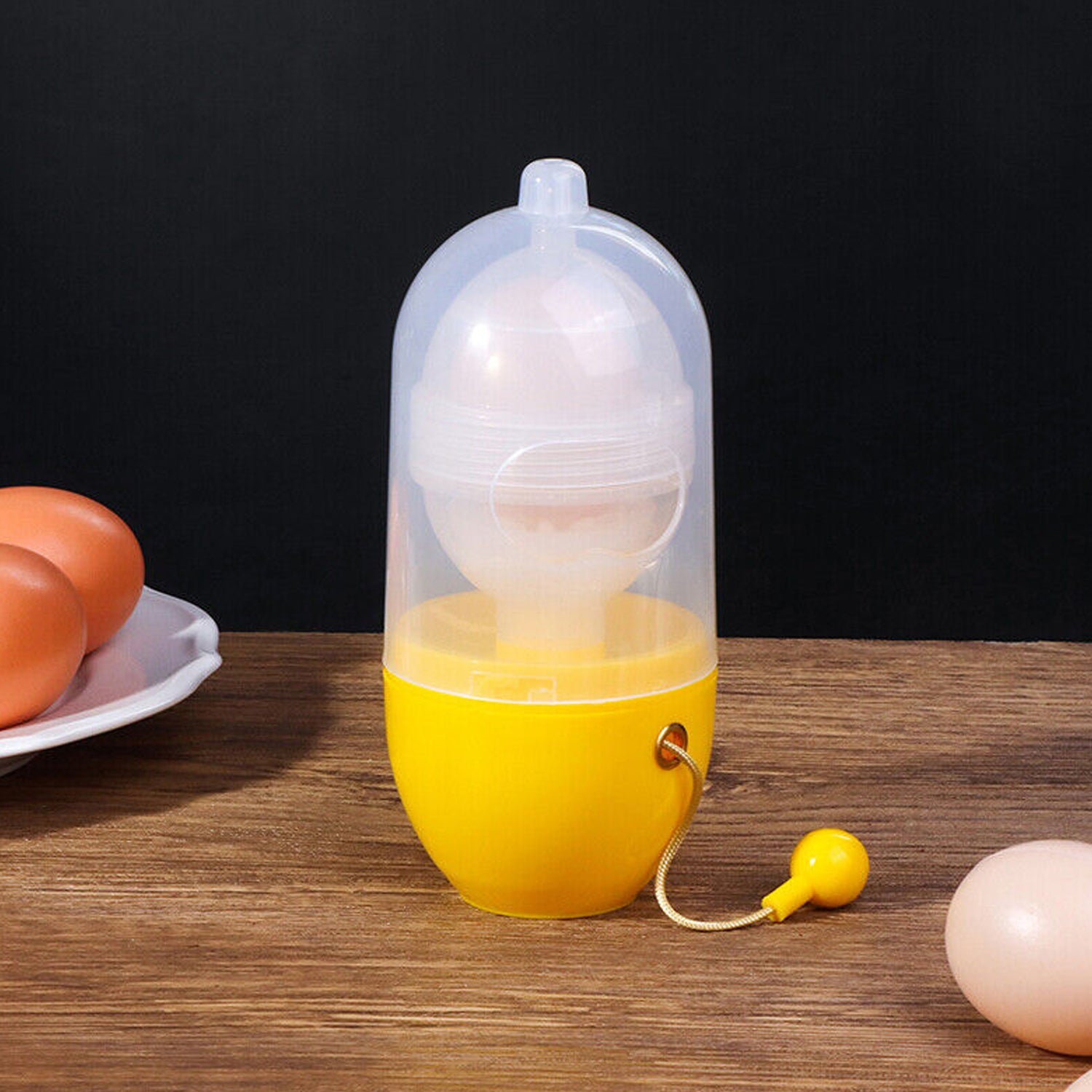 7156A MANUAL EGG PULLER SCRAMBLER HOUSEHOLD WHITE EGG YOLK MIXER KITCHEN TOOL MIX MANUAL SCRAMBLER CONVENIENT WITHOUT BREAKING EGGS.