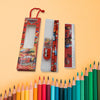 4580  Cartoon Wooden Pencil Set for Kids Boys Return Gifts Birthday Party Space Stationary Set Pencil Eraser Sharpener Combo Kit for Kids Boys