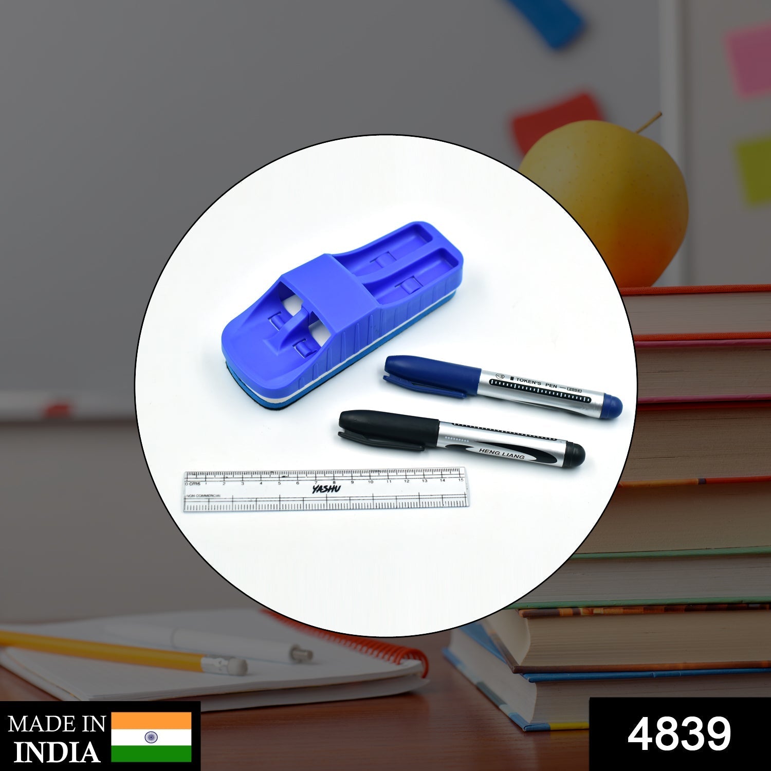 4839 Duster Ruler And Marker Used While Studying By Teachers And Students In Schools And Colleges Etc.