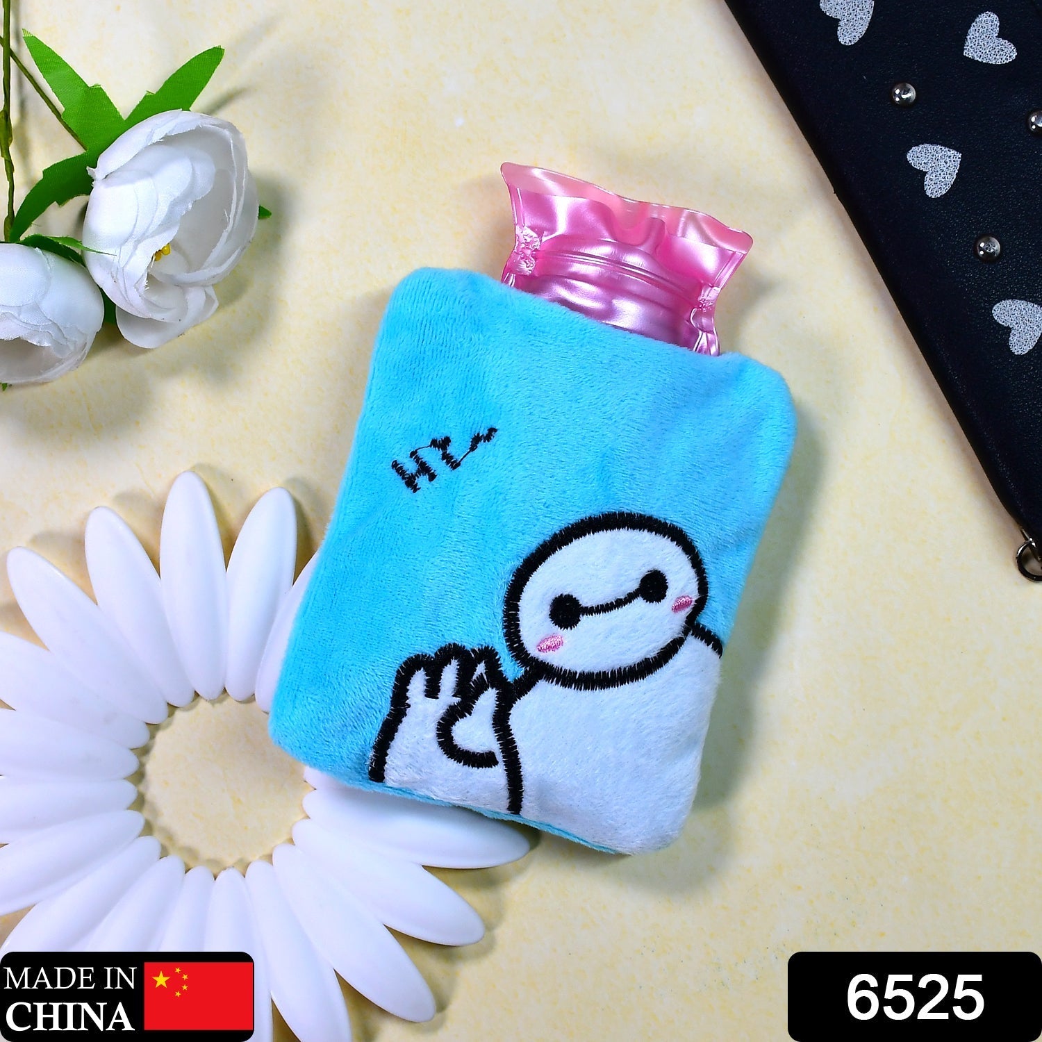 6525 Blue Baymax small Hot Water Bag with Cover for Pain Relief, Neck, Shoulder Pain and Hand, Feet Warmer, Menstrual Cramps.