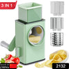 2132 Vegetable Shredder Round Mandolin Slicer, Grater, Shredder Salad Maker - Large Feed Port - Suction Base - Cutter for Vegetable, Fruit, Cookie. 