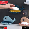 4047 Fish Shape Double Layer Adhesive Waterproof Wall Mounted Soap Bar Holder Stand Rack for Bathroom Shower Wall Kitchen 