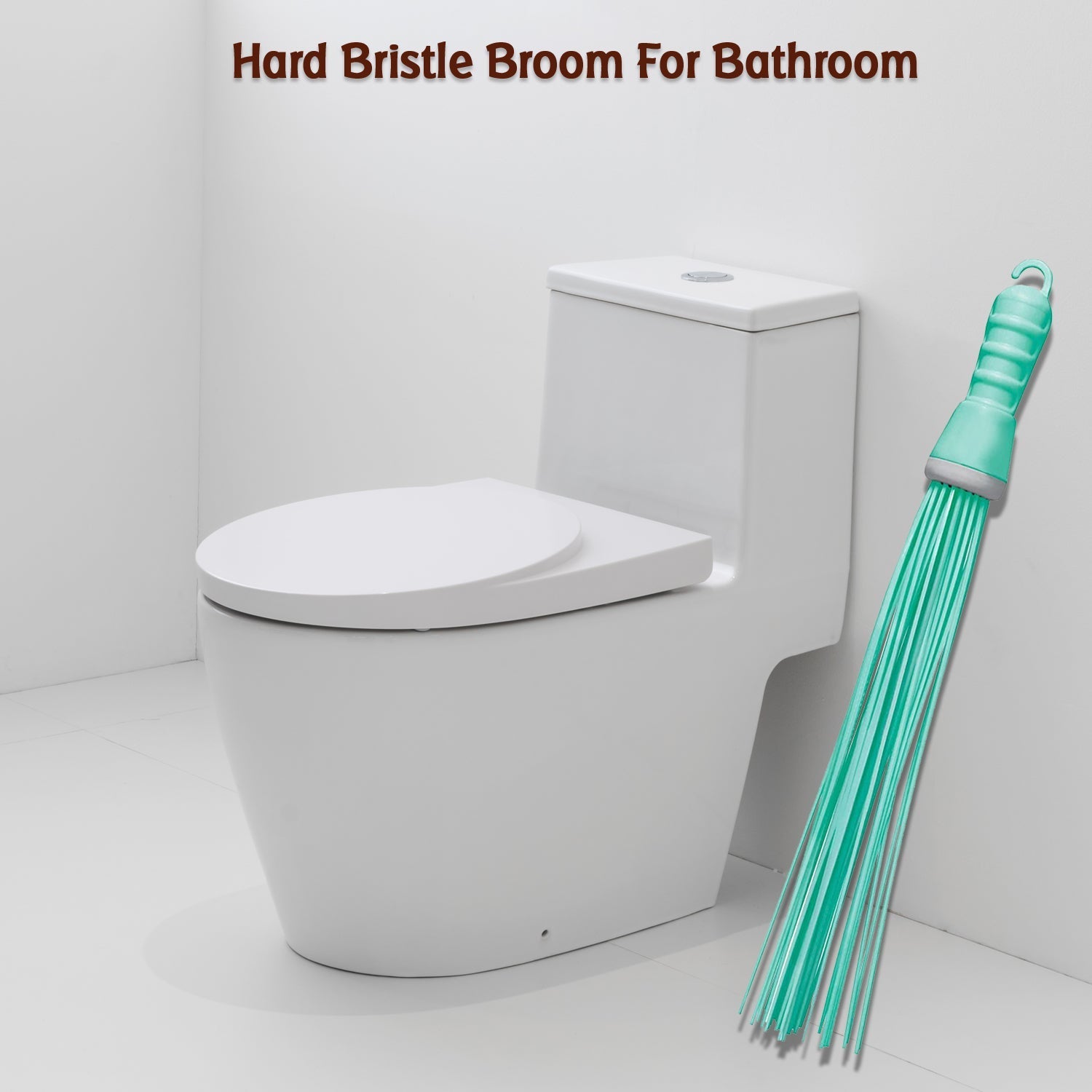 4024 Plastic Hard Bristle Broom for Bathroom Floor Cleaning and Scrubbing, Wet and Dry Floor Cleaning 