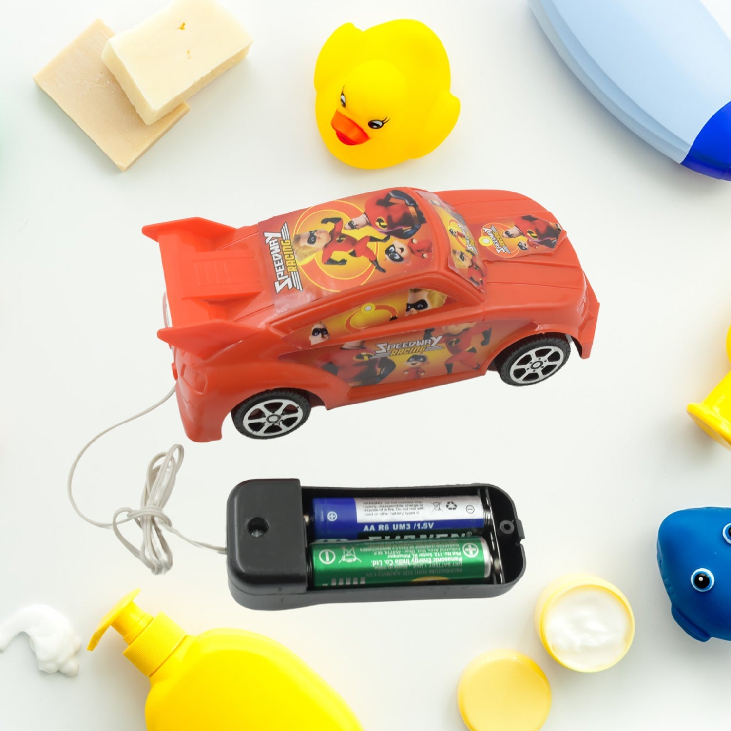 3250 Cartoon Printed wire remote control cars toys, sports car for kids, for Play for Children ( Battery Not Included / 1 Pc )