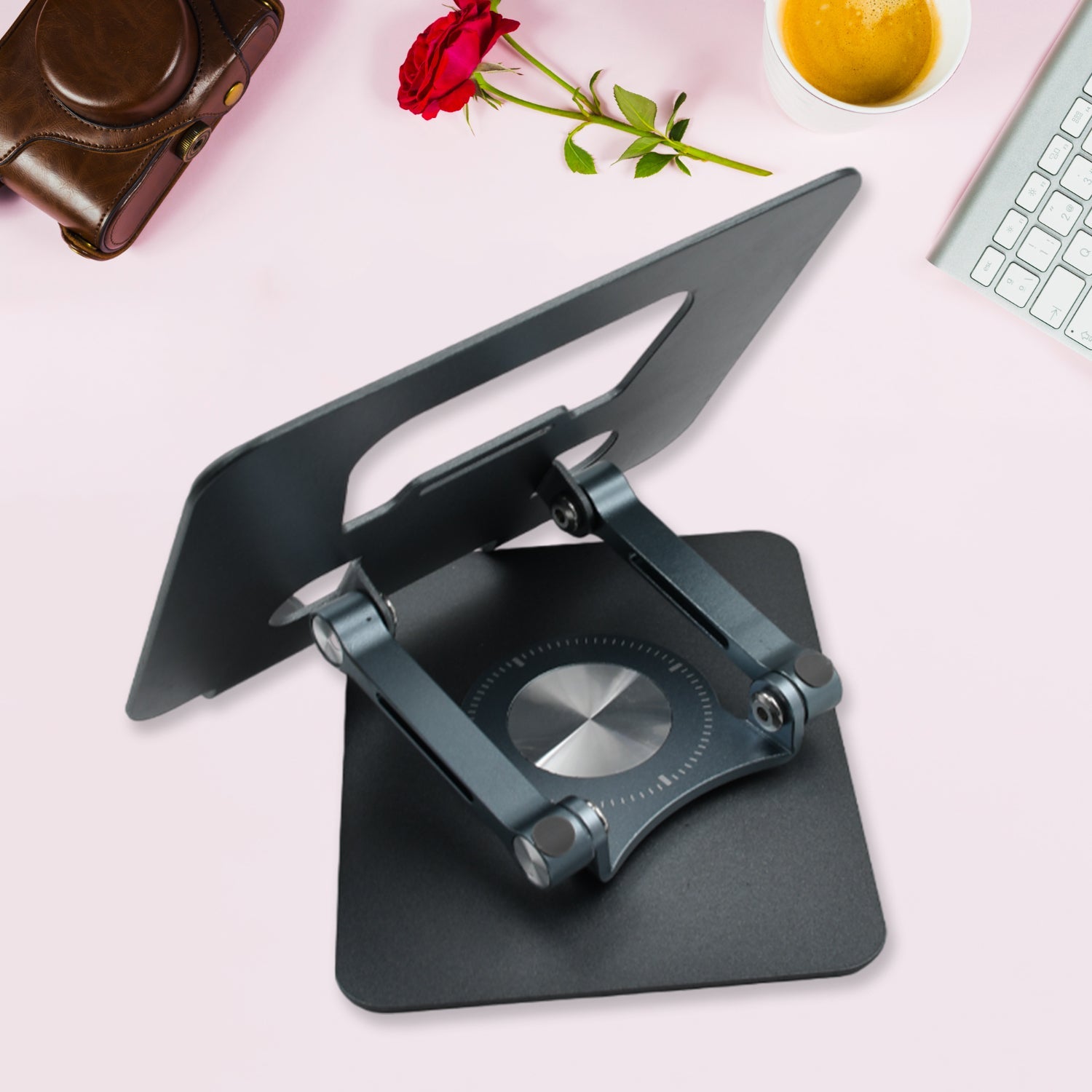 6946 360° Rotating Tablet Stand Metal Alloy Adjustable Height Rotation Bracket, Suitable For tablet Computers for Desk Ergonomic Foldable Metal Tablet Holder/Tablets/Mobile Phones