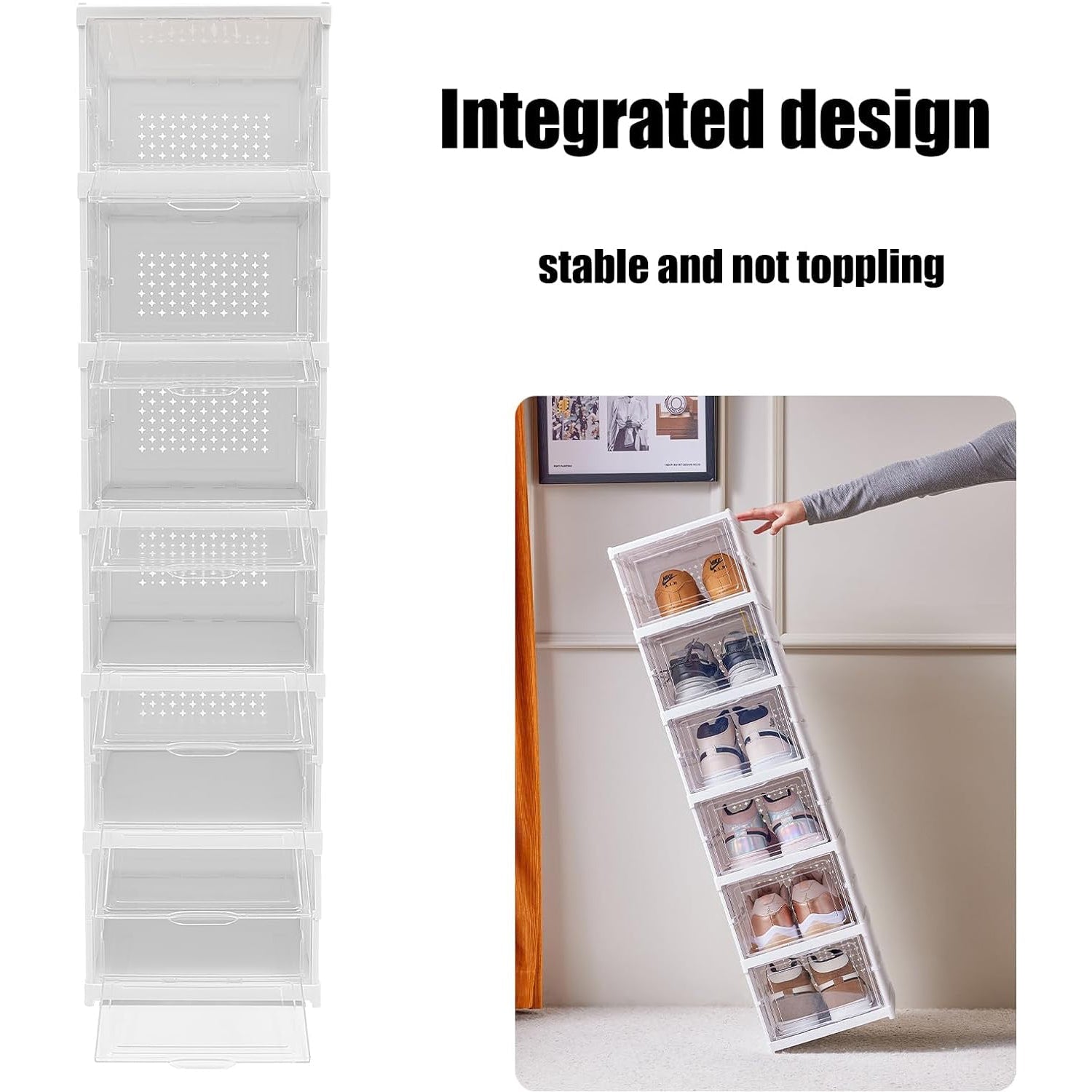 Stackable Multifunctional Storage, for Clothes Foldable Drawer Shelf Basket Utility Cart Rack Storage Organizer Cart for Kitchen, Pantry Closet, Bedroom, Bathroom, Laundry (2, 3, 4, 5, 6 / Layer 1 Pc)