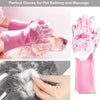 0712 Dishwashing Gloves with Scrubber| Silicone Cleaning Reusable Scrub Gloves for Wash Dish Kitchen| Bathroom| Pet Grooming Wet and Dry Glove (1 Pc Left Hand Gloves)