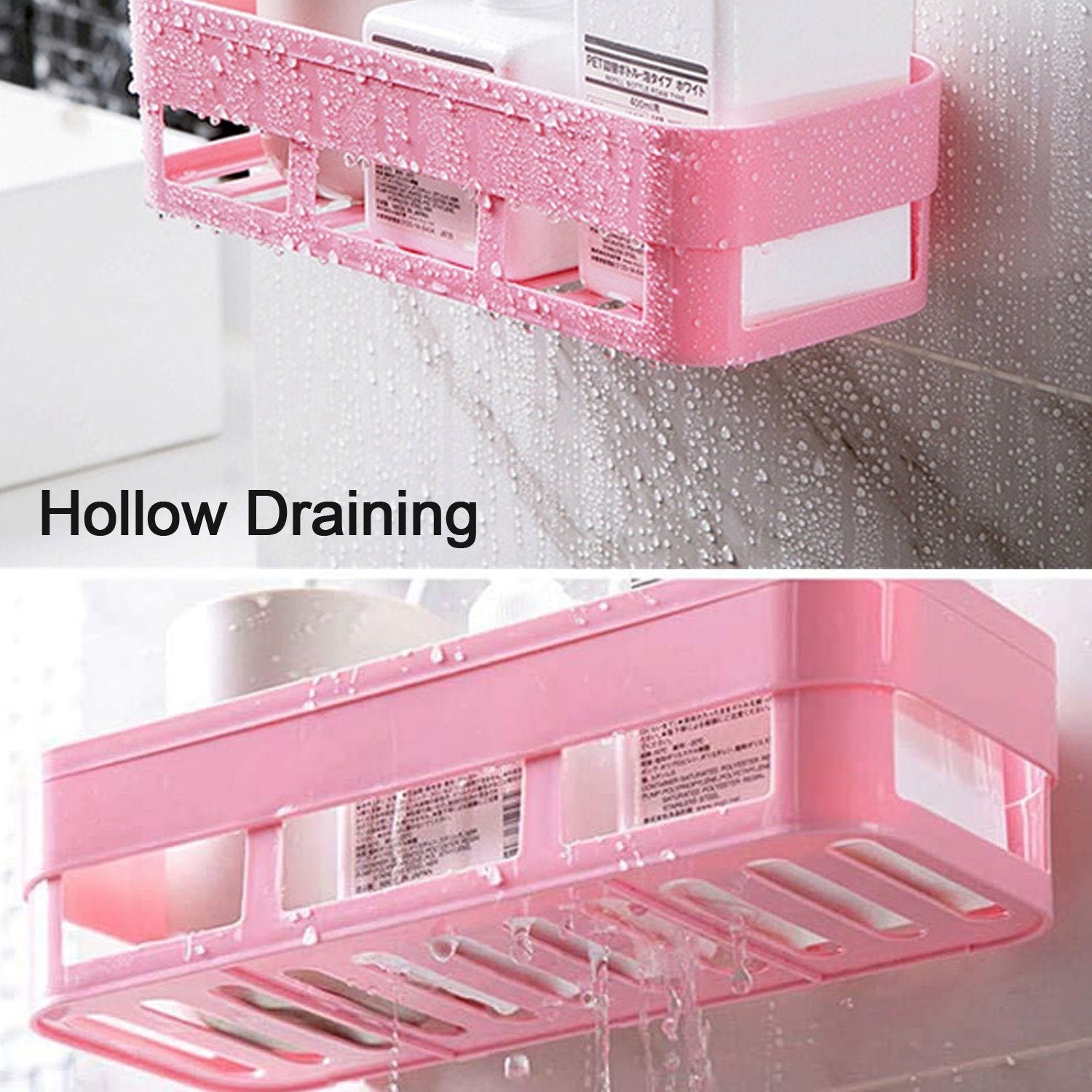 4029 ABS Plastic Shower Corner Caddy Basket Shelf Rack with Wall Mounted Suction Cup for Bathroom Kitchen 