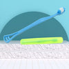 12721 2 in 1 Soft Toothbrush and Tongue With Toothbrush Cover Cleaner Scraper for Men and Women, Kids, Adults Plastic Toothbrush Cover / Case / Holder (1 Pc)