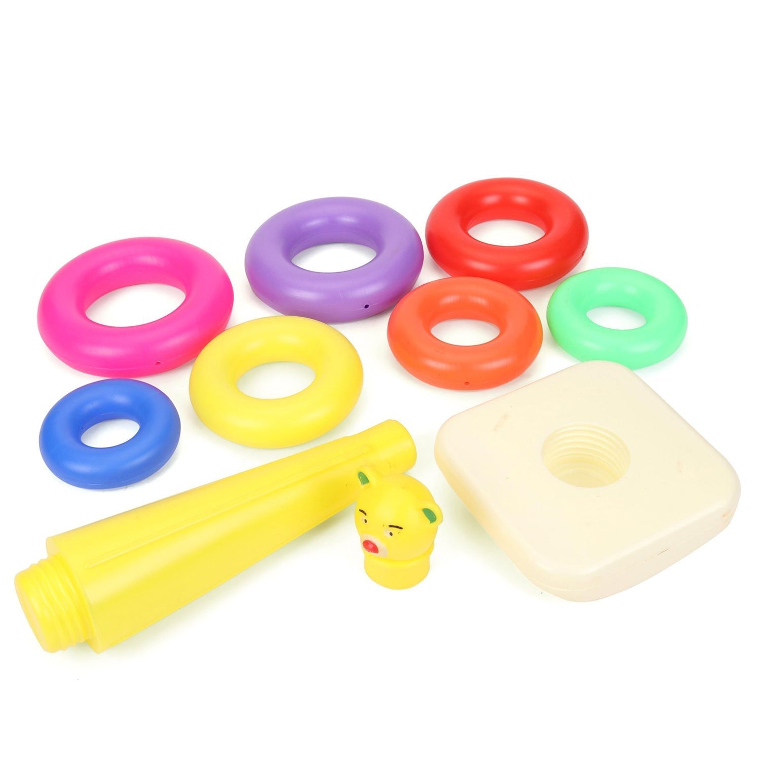 8016 Plastic Baby Kids Teddy Stacking Ring Jumbo Stack Up Educational Toy 7pc 