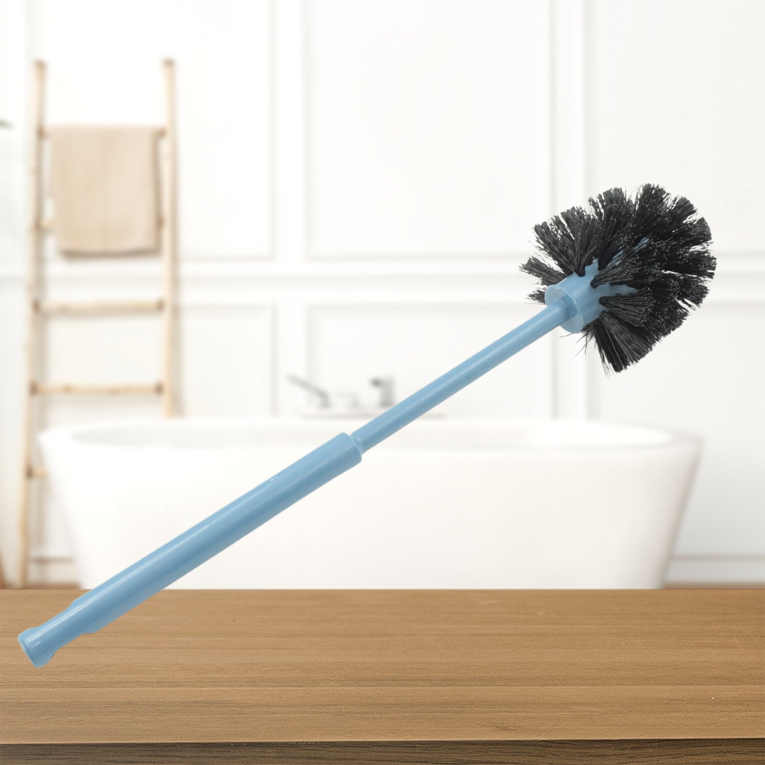 1338 PLASTIC ROUND TOILET CLEANER BRUSH PLASTIC BATHROOM CLEANER - ROUND HOCKEY STICK SHAPE TOILET BRUSH