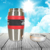 6846 Steel Travel Mug / Tumbler / Cup, Double Walled With Rubber Grip 400ml.