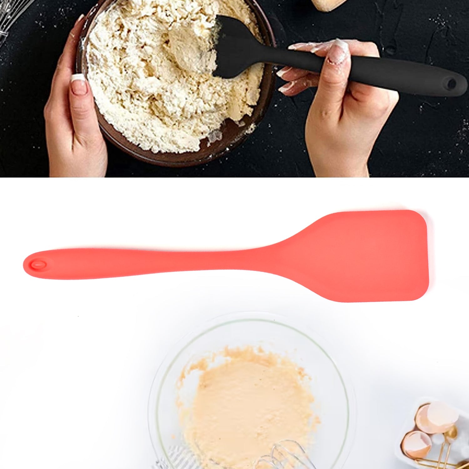 5430 Silicone Spoonula / Spatula Spoon, High Heat Resistant to 480°F, Hygienic One Piece Design, Large Non Stick Cooking Utensil (30cm)