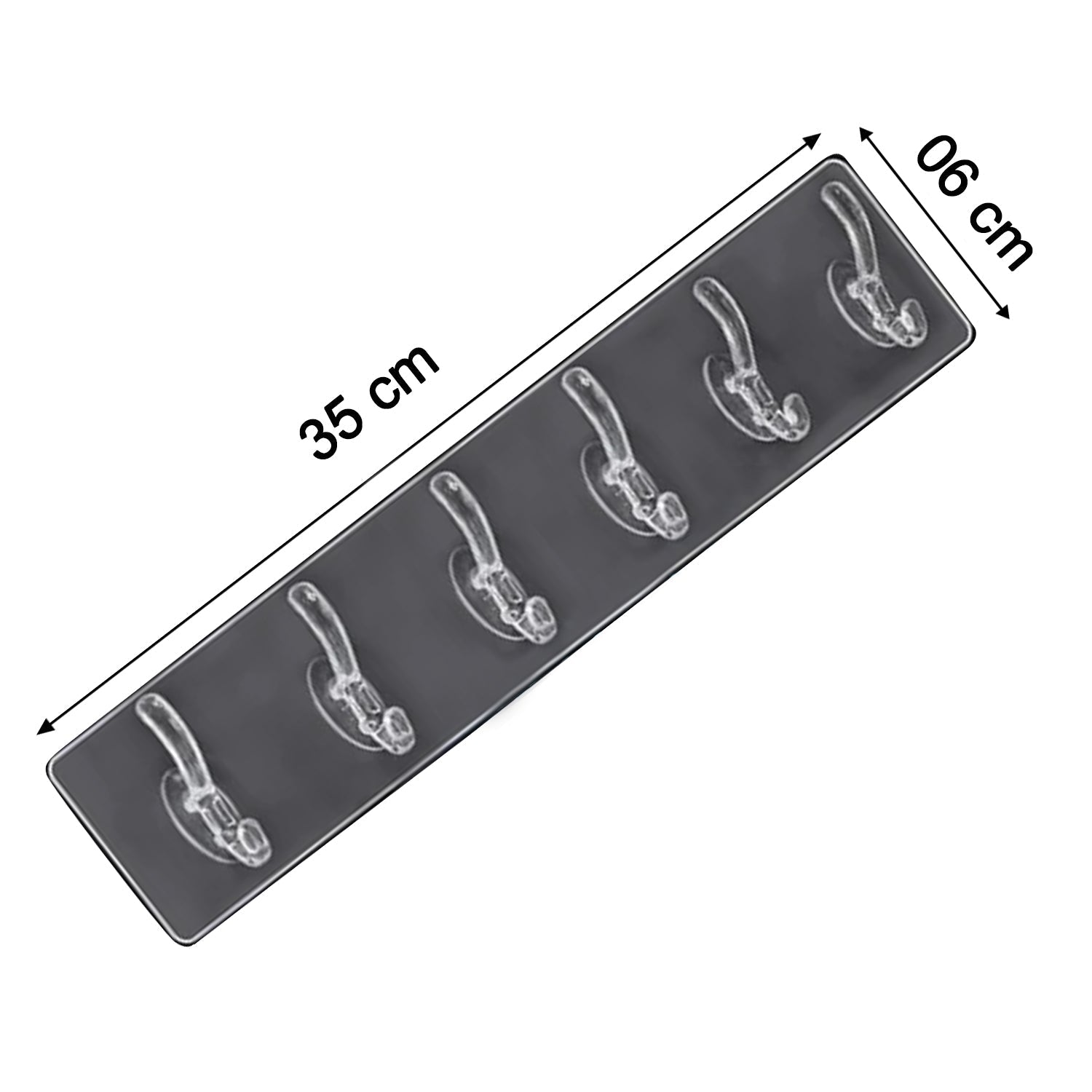 4654 Adhesive Transparent Heavy Duty Wall Hook 