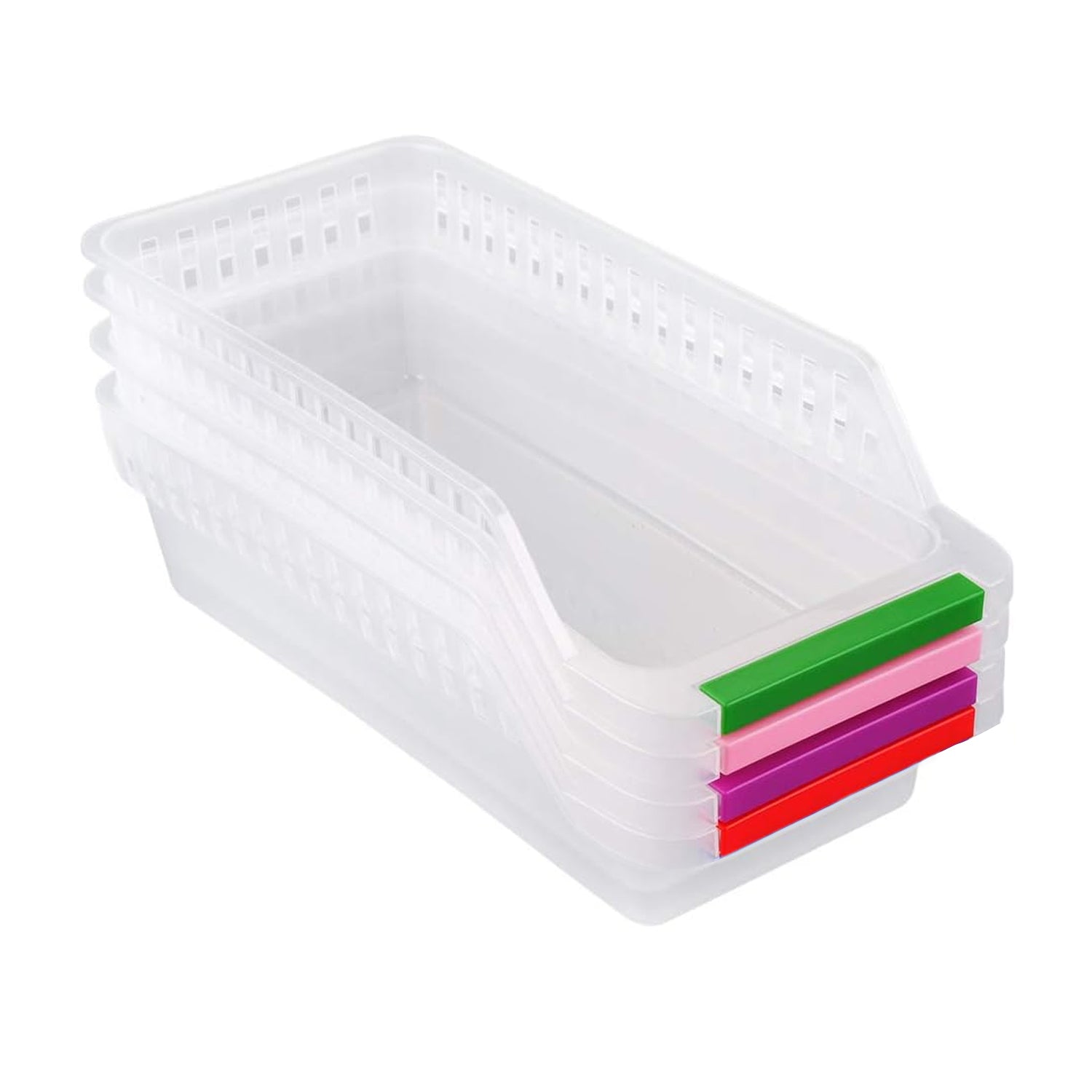 2055 Kitchen Plastic Space Saver Organizer Basket Rack- 4 pcs