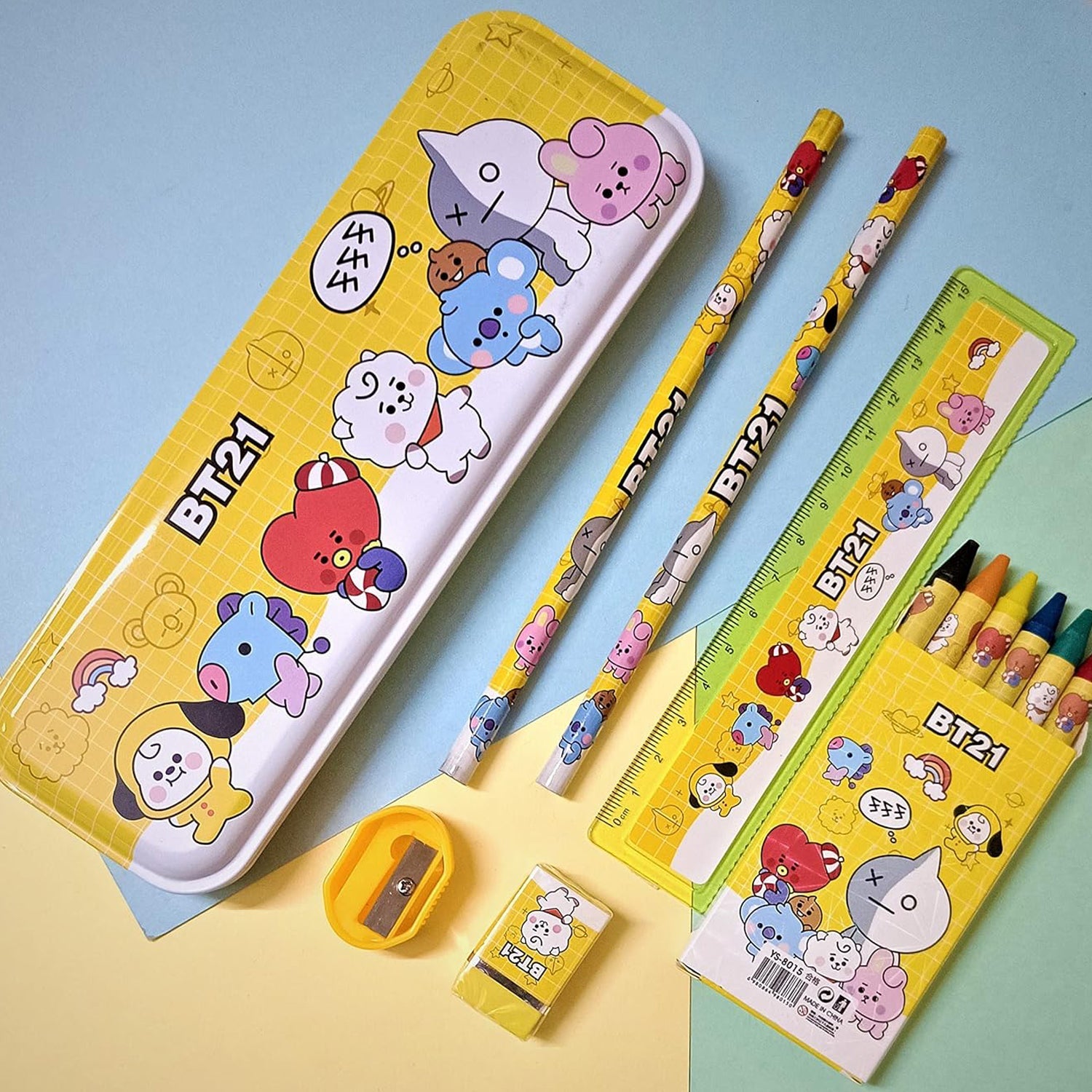 3294 Stationery Kit for Kids - Stationery Set, Includes Metal Pencil Box, Sharpener, Pencil and Eraser Set, School Supply Set, Birthday Return Gift for Kids, Boys, Girls (12 pc Set)