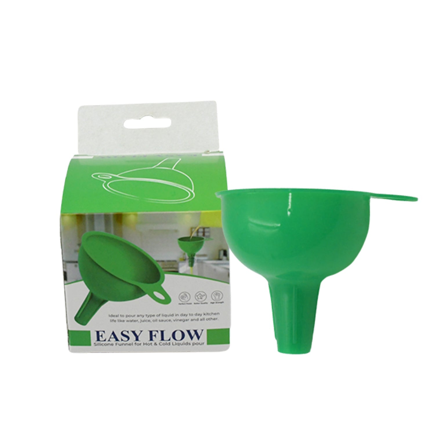 4237 Silicone Funnel For Pouring Oil, Sauce, Water, Juice And Small Food-GrainsFood Grade Silicone Funnel (1 Pc Green)