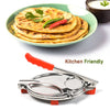 7149A PURI PRESS MAKER - STAINLESS STEEL PURI MAKER PRESS MACHINE - ROTI CHAPATI PRESSER FOR HOME - PAPAD-KHAKHRA- PURI MAKER PRESS MACHINE WITH HANDLE, MANUAL PURI MAKER (MEDIUM)