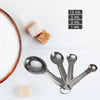 3685 Stainless Steel Measuring Spoons, 4pcs/set Durable Anti Rust Measuring Spoon Set Universal for Kitchen Baking. 