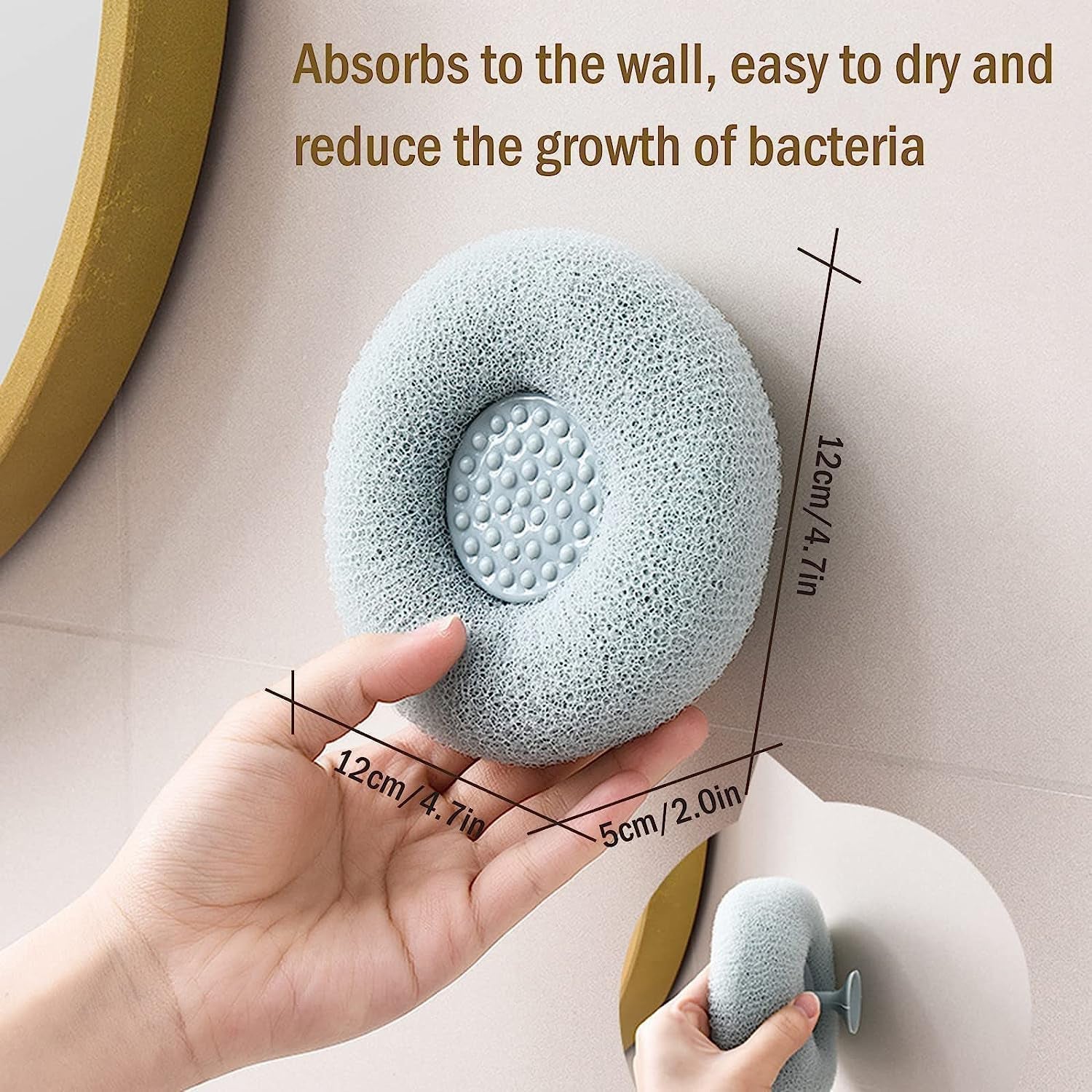 12626 Super Soft Bath Sponge Flower Suction Cup Bath Sponges for Shower Women Men Foam Loofah Sponge Exfoliating Bath Sponge Body Washer Reusable loofah Massage Bath (1 pc)