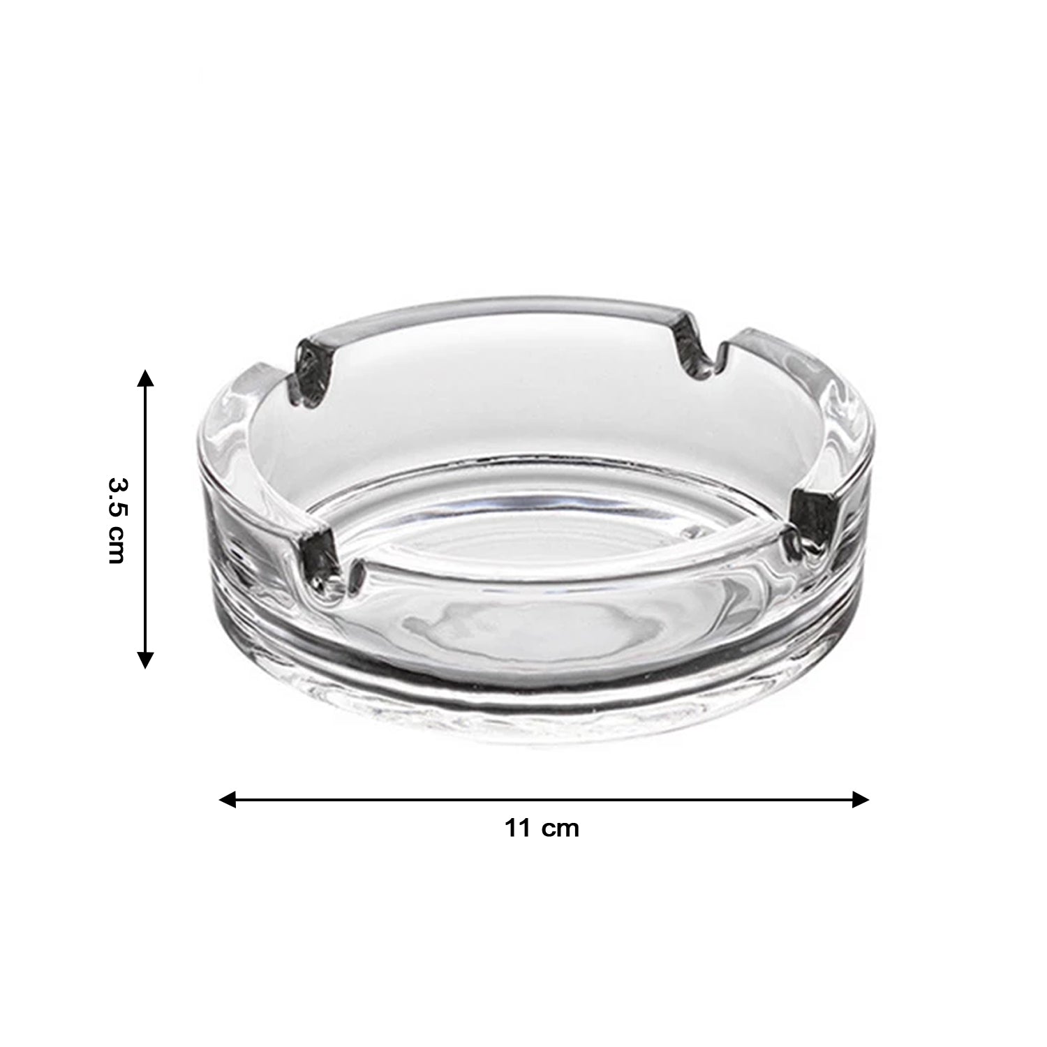 4061 Glass Classic Crystal Quality Cigar Cigarette Ashtray Round Tabletop for Home Office Indoor Outdoor Home Decor 