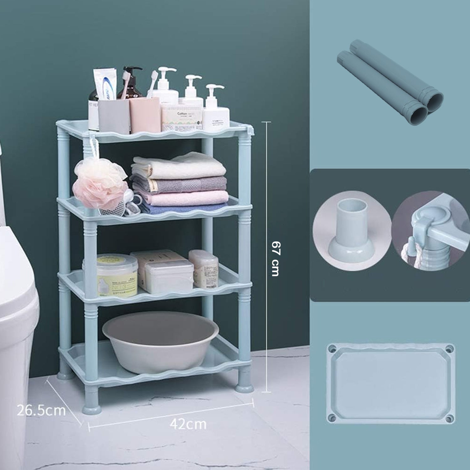 4089 4 Layer Multifunctional Storage Shelf Organizer Narrow Storage Rack for Kitchen or Bathroom