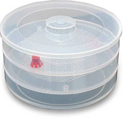 093 Plastic 3 Compartment Sprout Maker, White Gharbaar Store