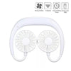 0875 Portable USB Battery Rechargeable Mini Fan - Headphone Design Wearable Neckband Fan