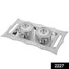 2227 Multipurpose Decorative Multi Storage Mukhwas Dani/Serving Tray 