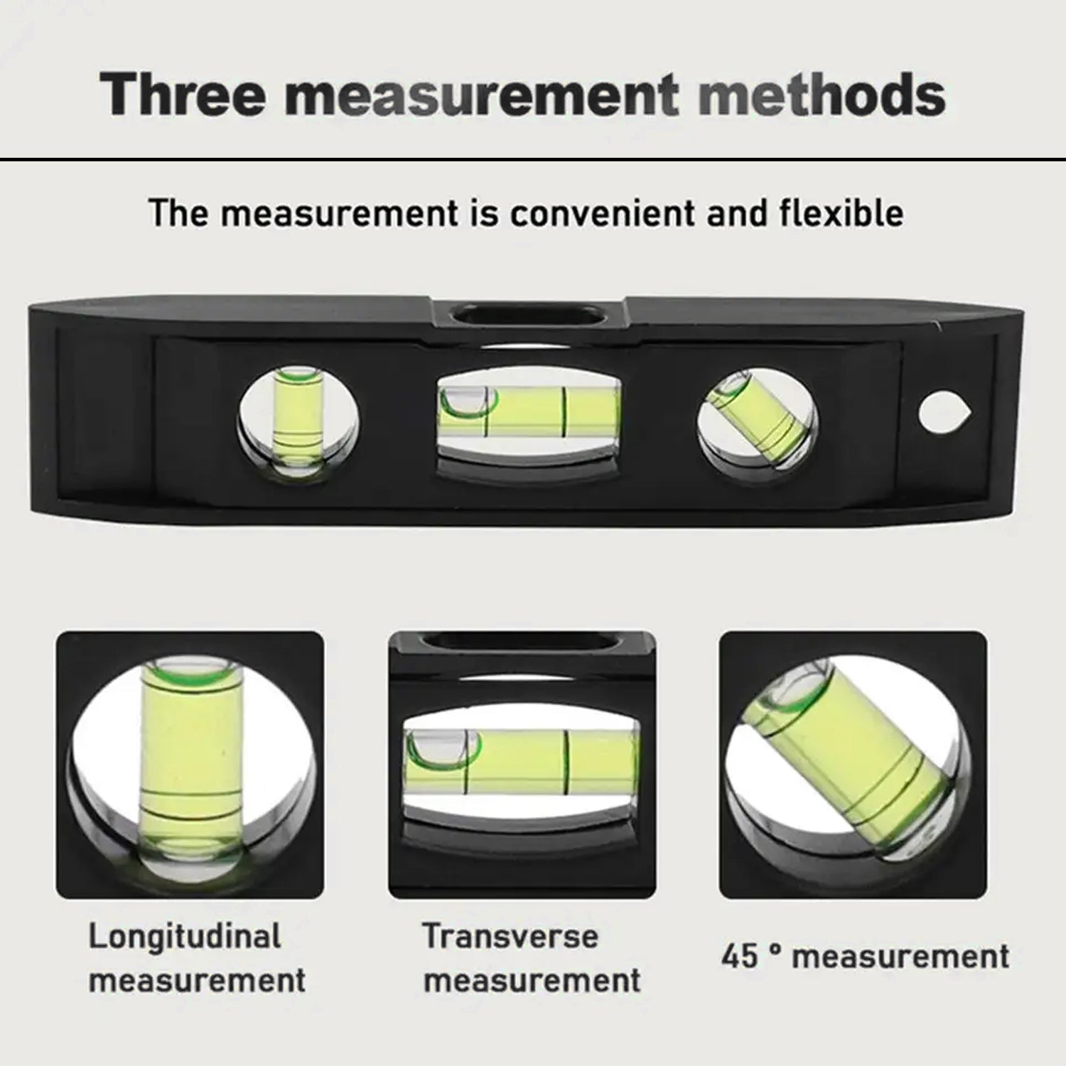 9371 Plastic Torpedo Level, Spirit Level 3 Bubble Level Torpedo Plastic Level Bubble Measuring Tool