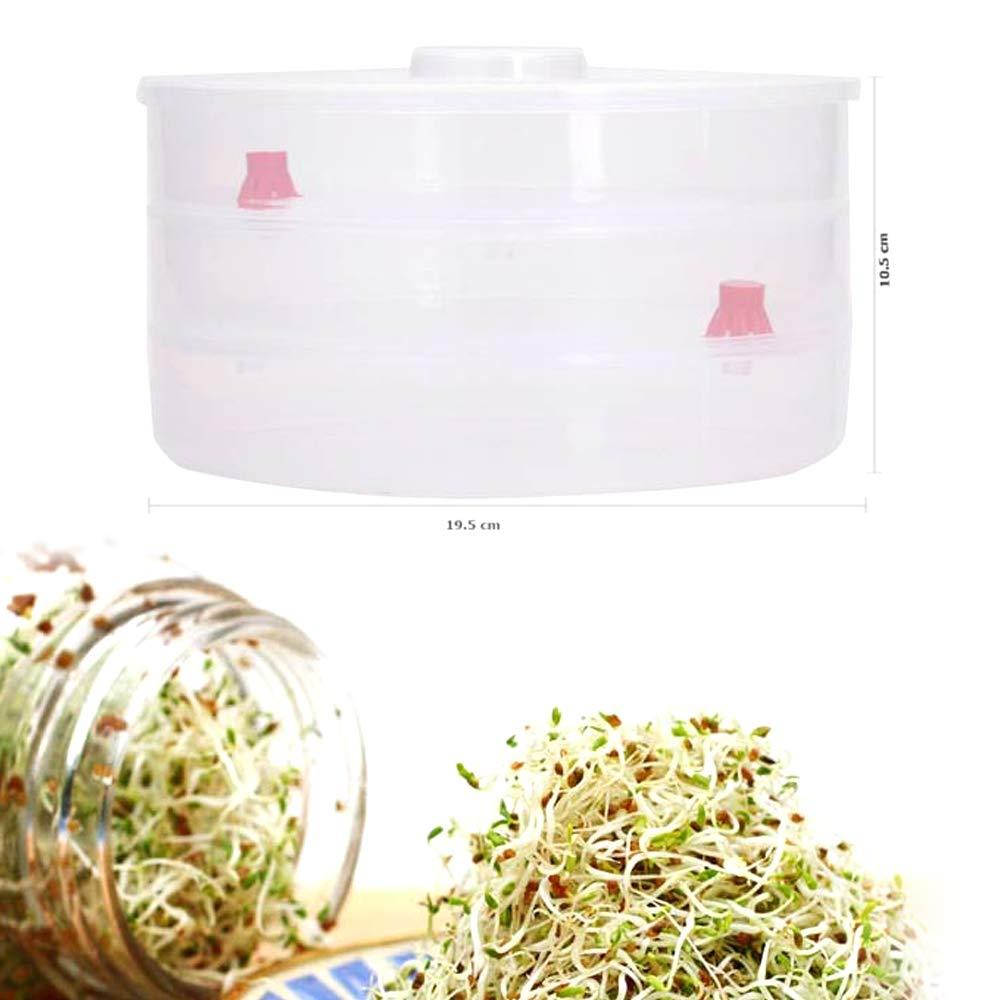 093 Plastic 3 Compartment Sprout Maker, White Gharbaar Store