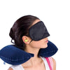 505 -3-in-1 Air Travel Kit with Pillow, Ear Buds & Eye Mask Gharbaar Store WITH BZ LOGO