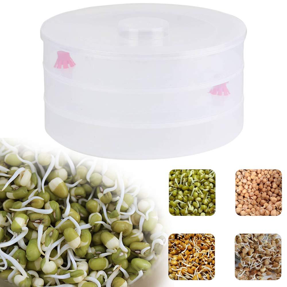 093 Plastic 3 Compartment Sprout Maker, White Gharbaar Store