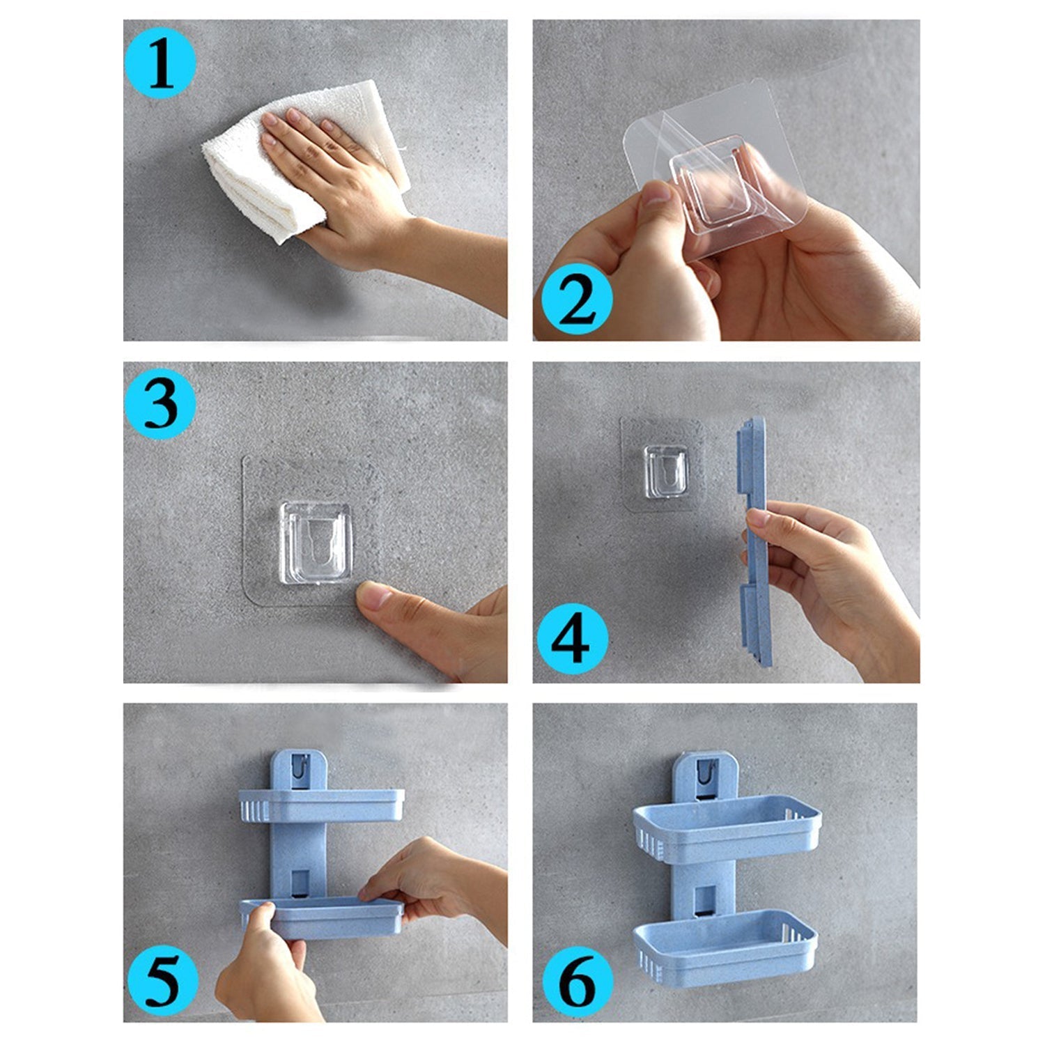 4762  Plastic Double Layer - Soap Stand, Holder, Wall Soap Box Sturdy Vacuum Dispenser Tray 