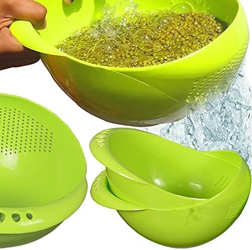 0081 Virgin Rice Bowl Durable Plastic Strainer, Water Strainer | Vegetable & Fruits Washing Bowl