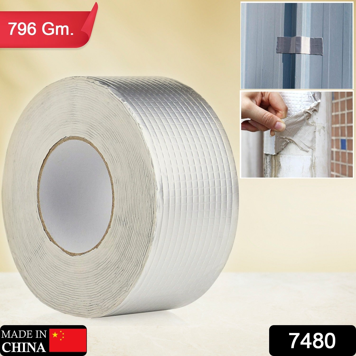 7480 Self-Adhesive Insulation Resistant High Temperature Heat Reflective Aluminium Foil Duct Tape Roll (1 Pc 796 Gm)