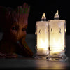 6559 BIG SIZE FLAMELESS MELTED DESIGN CANDLES FOR DECORATION (SET OF 12PC) 