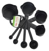 106 Plastic Measuring Cups and Spoons (8 Pcs, Black) Gharbaar Store