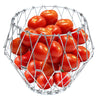 3040 Multipurpose Fruit Basket Stainless Steel Wire Bowl Foldable Basket for Vegetable / Fruits / Dining 