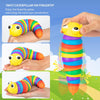 17594 3D Rainbow Color Plastic Slug Fidget Toys, Stress Relieving Toy, Sensory Slug Toy for Boys and Girls, Finger slug Toy, for Autistic, Caterpillar Fidget Toys Stress Relief Gifts for Toddlers Kids Adults  (1 Pc)