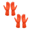 4851 2 Pair Large Orange Gloves For Types Of Purposes Like Washing Utensils, Gardening And Cleaning Toilet Etc. 