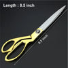 1546 Stainless Steel Tailoring Scissor Sharp Cloth Cutting for Professionals (8.5inch) (Golden) 