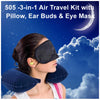 505 -3-in-1 Air Travel Kit with Pillow, Ear Buds & Eye Mask Gharbaar Store WITH BZ LOGO