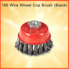 195 Wire Wheel Cup Brush (Black) 