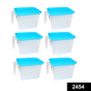 2454 Air Tight Unbreakable Big Size 1100 ml Square Shape Kitchen Storage Container (Set of 6) 