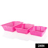 2484 Plastic Multiple Size Cane Fruit Baskets (3 Size Large, Medium, Small) 