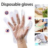 0670 Plastic Transparent Disposable Clear Gloves (White) (100Pc) 