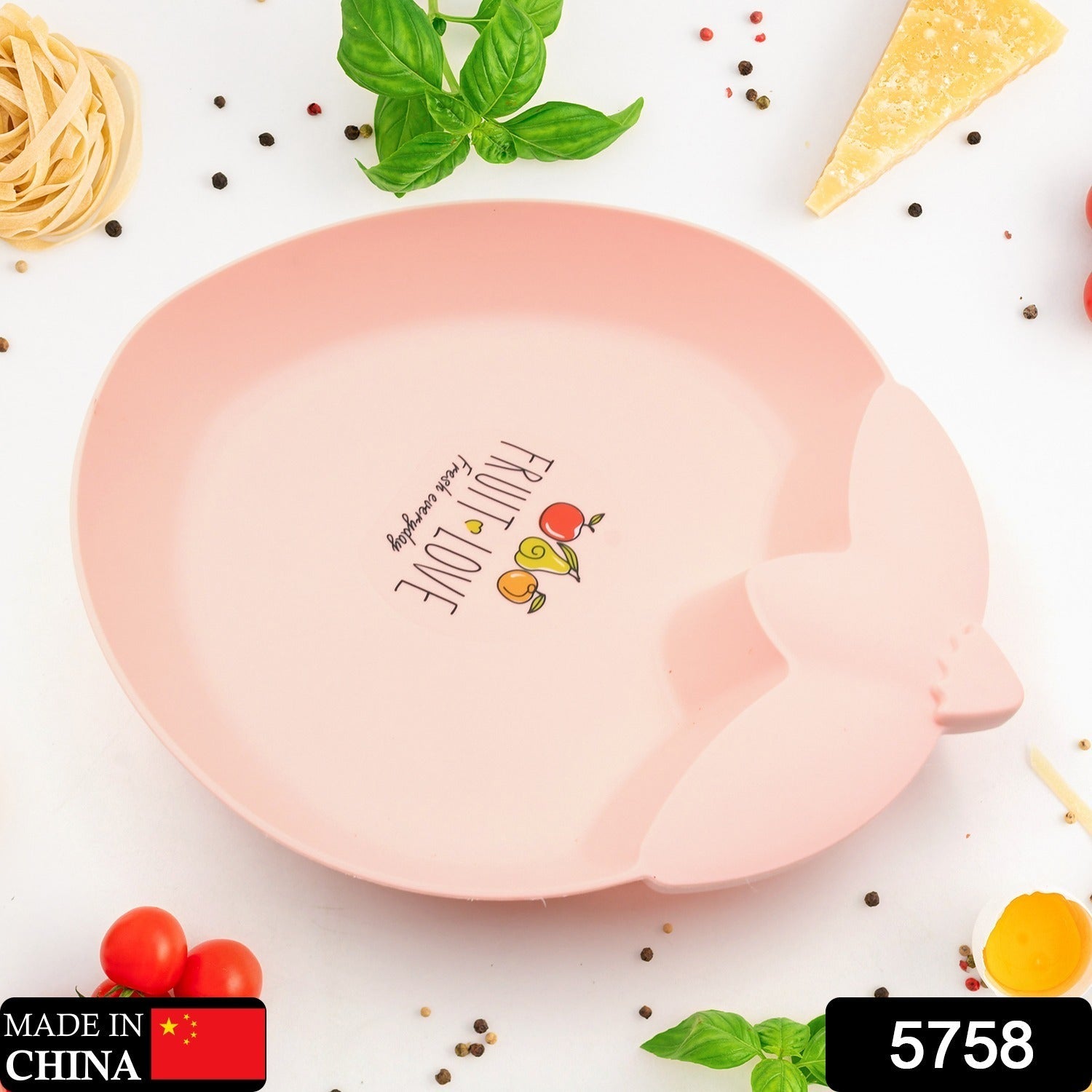 5758  Strawberry Shape Plate Dish Snacks / Nuts / Desserts Plates for Kids, BPA Free, Children’s Food Plate, Kids Bowl, Serving Platters Food Tray Decorative Serving Trays for Candy Fruits Dessert Fruit Plate, Baby Cartoon Pie Bowl Plate, Tableware (1 Pc)