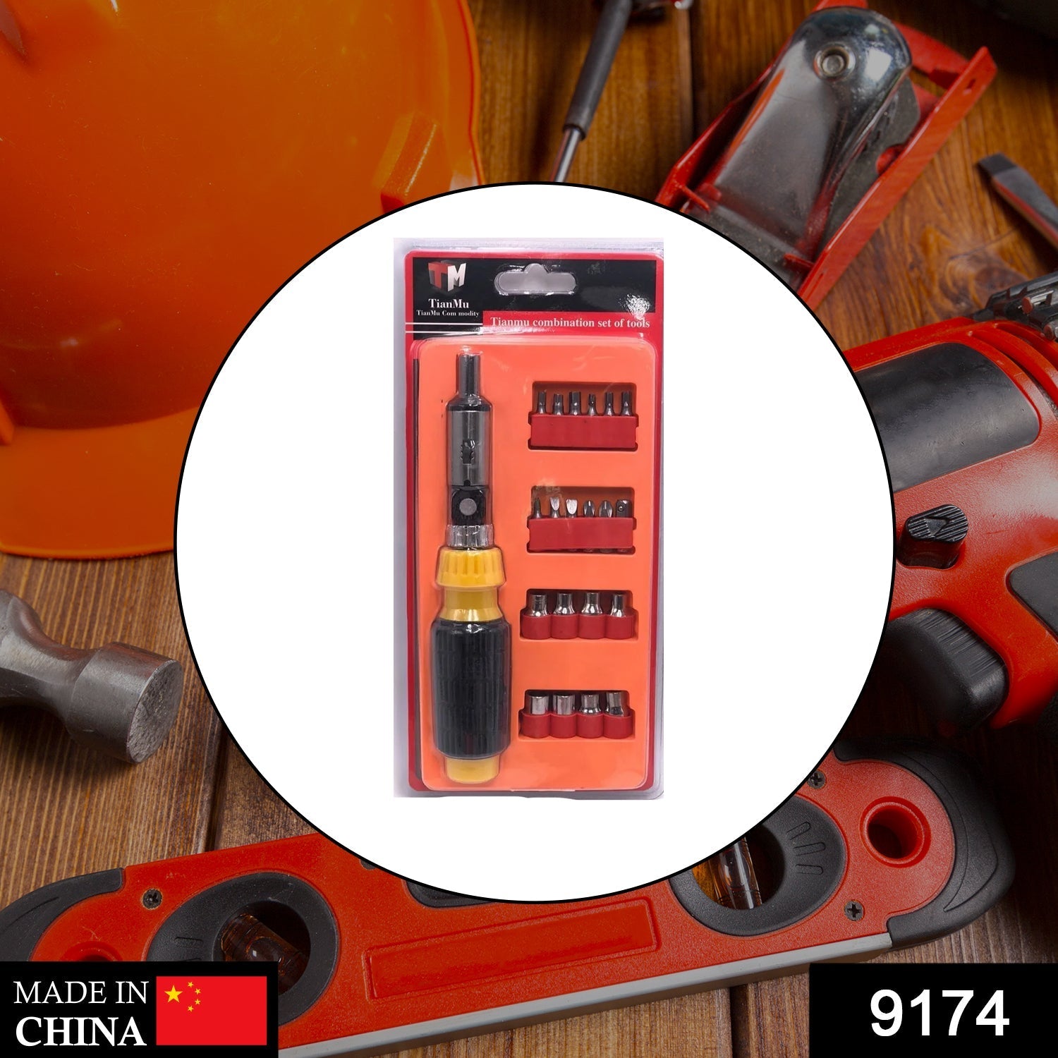 9174 Screwdriver Set, Steel 21 in 1 with 20 Screwdriver Bits 