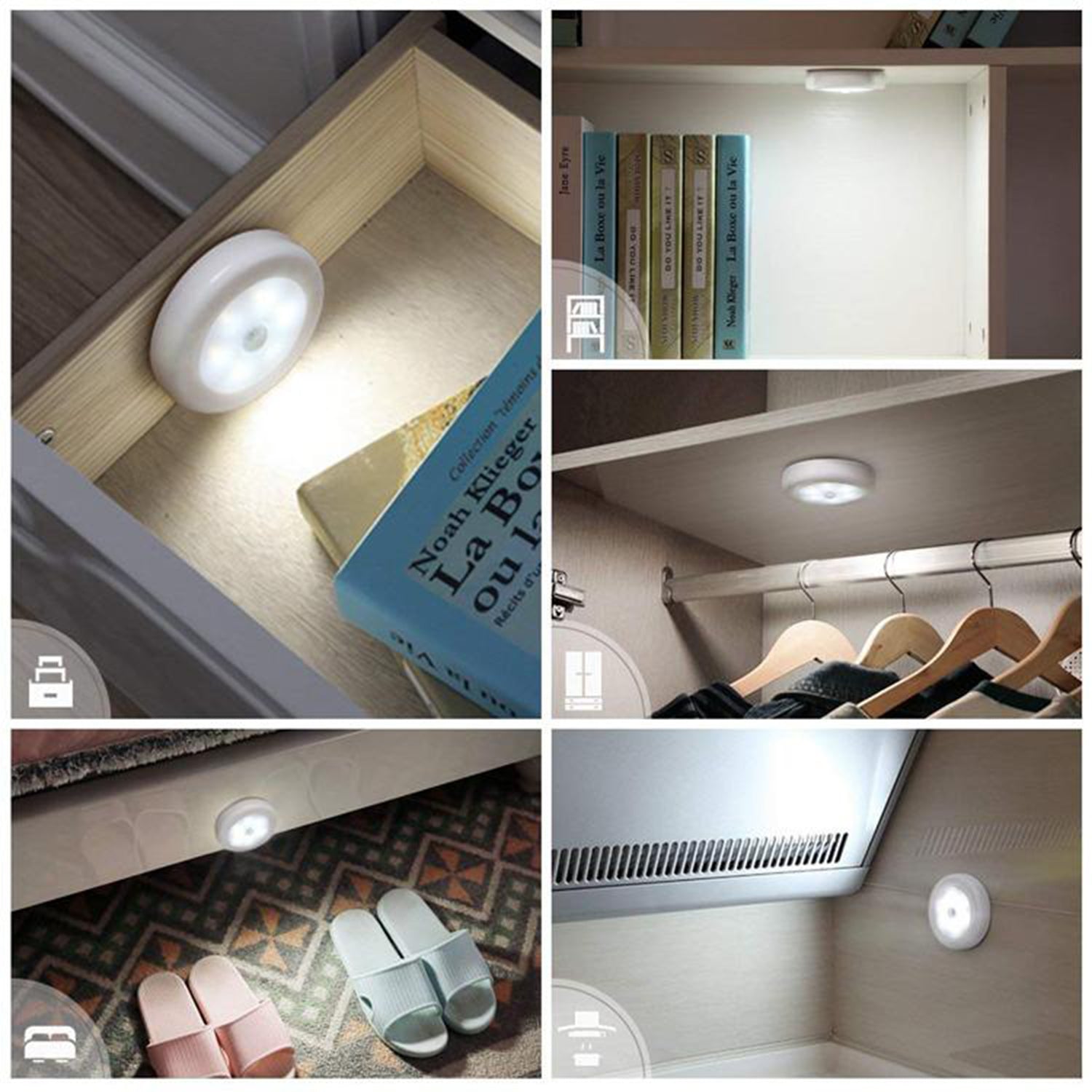 1656 Round Shape 8 LED Motion Sensor Induction Led Light 